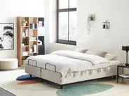 Adjustable Bed without Headboard Fabric DUKE II 160 x 200 cm (EU King Size) Light Beige_952204