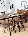 Esszimmerstuhl 2er Set LYNN Holz Dunkelbraun / Grau