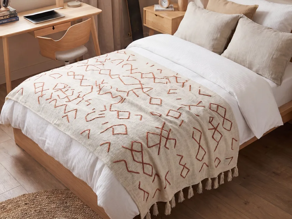 Kuscheldecke BHIWANI Baumwolle 130 x 180 cm Beige