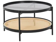 Coffee Table RENO Tempered Glass Black_937166