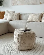 Pouffe Tufted MULTAN Cotton Beige_969616
