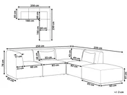 Modul Ecksofa 4-Sitzer LEMVIG mit Ottomane Cord Goldbraun rechtsseitig_1055058