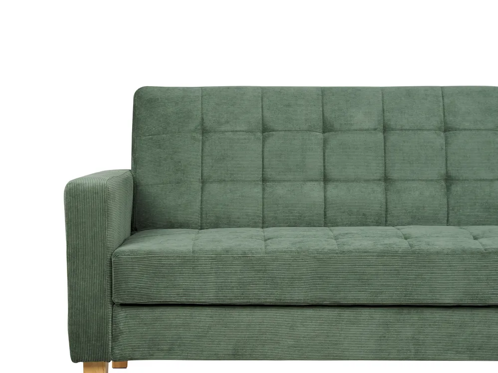 Schlafsofa 3-Sitzer VEHKOO Stoff Dunkelgrün_914639
