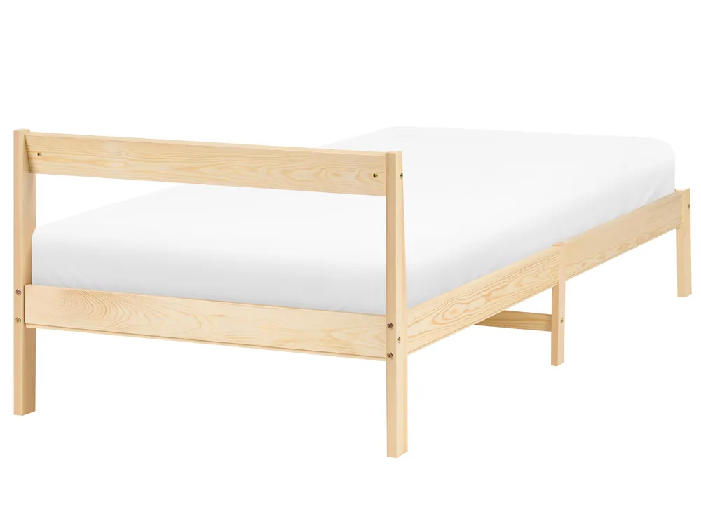 Bed Pine Wood MADONE 90 x 200 cm (EU Single) Light Brown_1123812