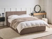 Bett mit Stauraum MASSOGNES Bouclé Taupe 140 x 200 cm_1030443