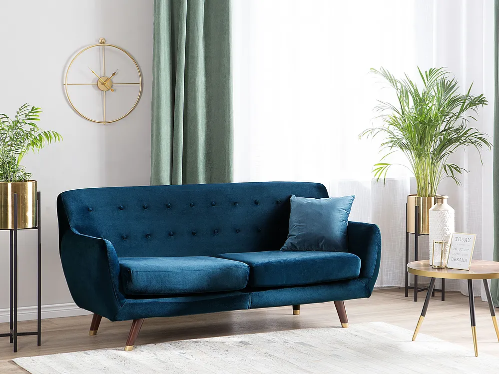 Sofa 3-Sitzer BODO Samtstoff Marineblau_1150864