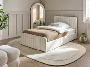 Bett mit Stauraum LUNAN Bouclé Weiß 120 x 200 cm_1048270