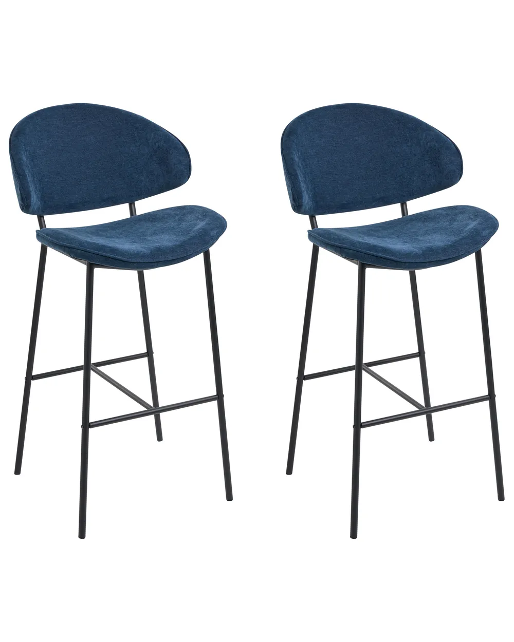 Set mit 2 Barstühlen KIANA Marineblau