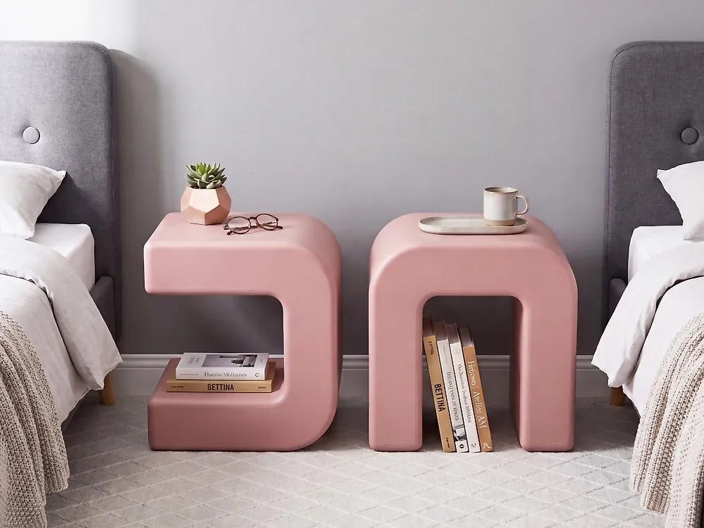 Set of 2 Side Tables MOZIA Pink_1166112