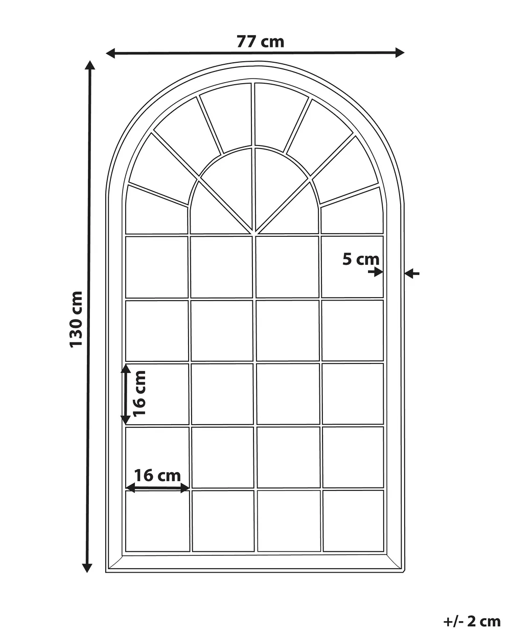 Wandspiegel TREVOL 77 cm 130 cm Metall Schwarz_819023