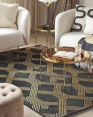 Rug VEKSE Black 160 x 230 cm Viscose_1177524