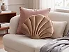 Dekokissen CONSOLIDA 47 x 35 cm Samtstoff Dunkelbeige Ohne Muster