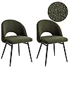 Esszimmerstuhl 2er Set ONAGA Bouclé Dunkelgrün