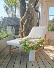 Sonnenliege mit Kissen LIGURE mit Relaxfunktion Bambus Braun_888113