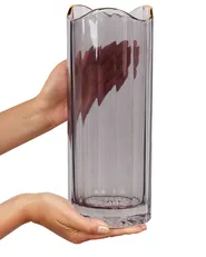 Blumenvase PERDIKI 30 cm Glas Grau_868869