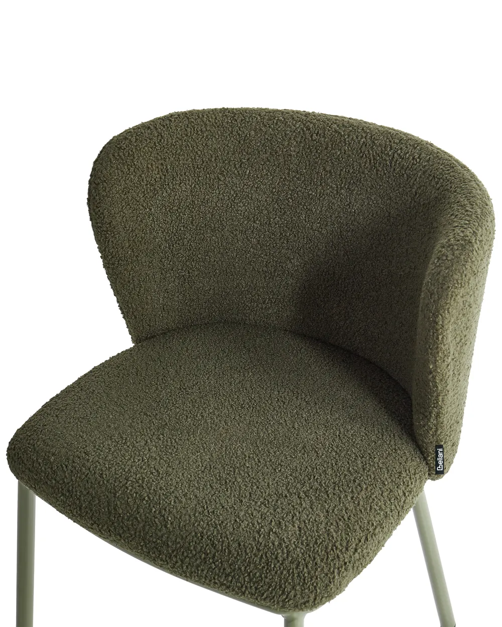 Set of 2 Dining Chairs MINA II Boucle Dark Green_954489