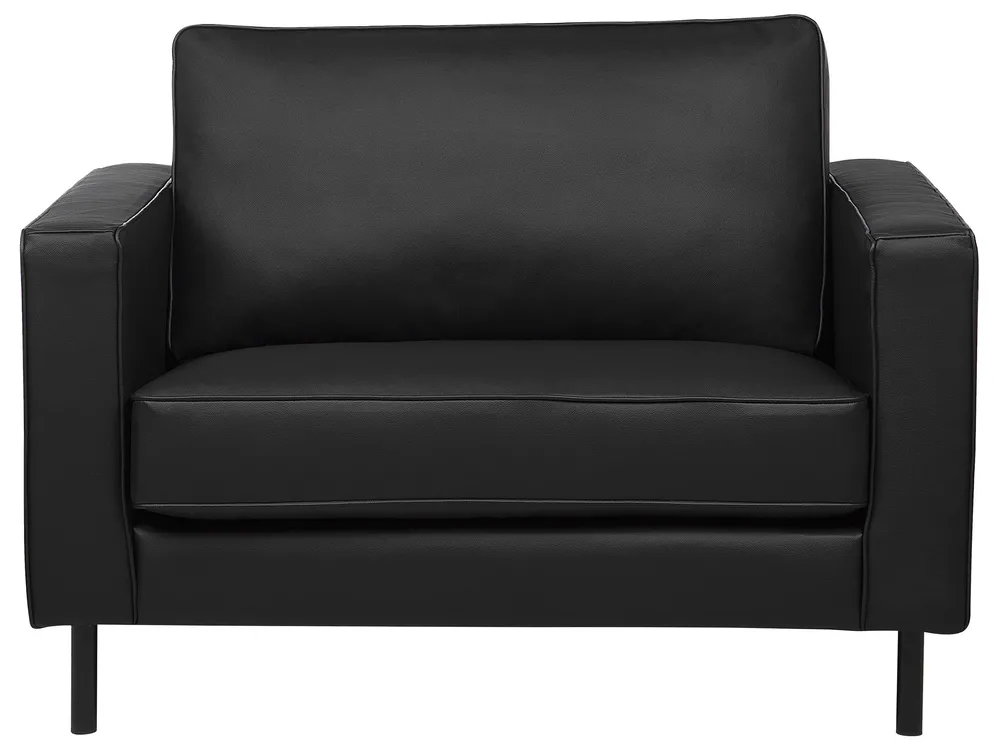 Sofa Set 4-Sitzer SAVALEN Echtleder Schwarz_725559