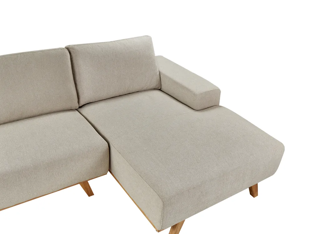 Ecksofa 3-Sitzer NORA Stoff Hellbeige linksseitig_937391
