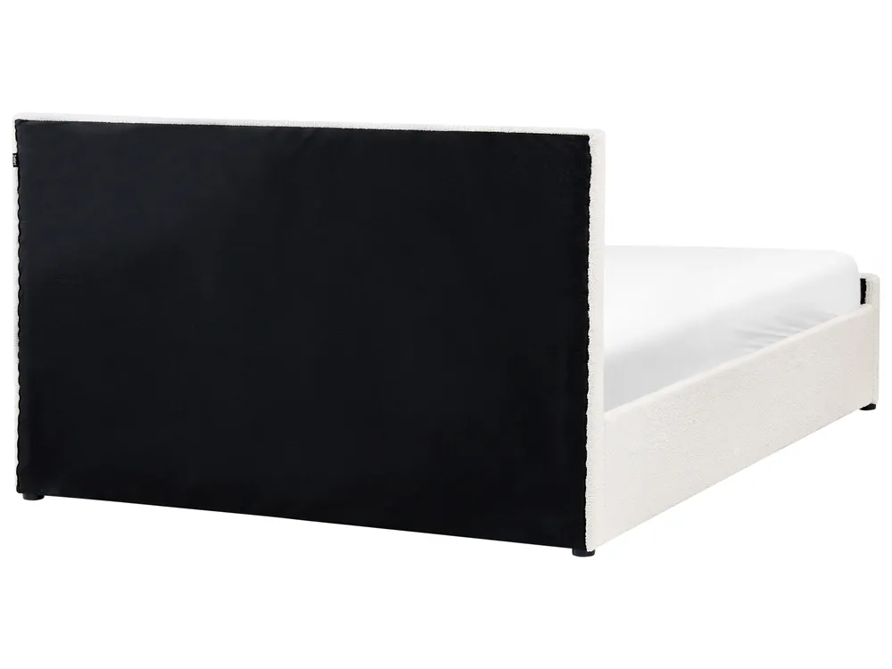 Bett mit Stauraum ROCHEFORT Bouclé Cremeweiß 160 x 200 cm_993763