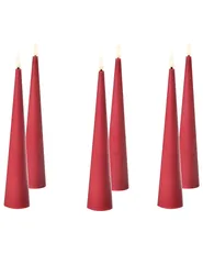 Set of 6 LED Candles AURUM 28 cm Red_1015923