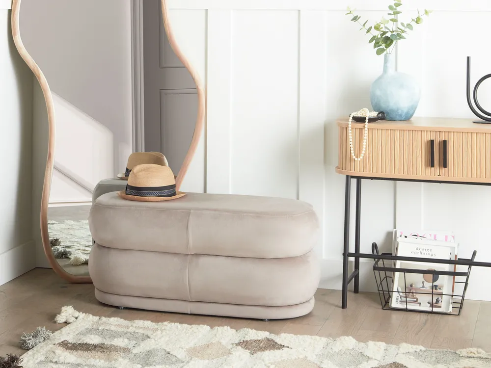 Polsterbank ELLENDALE Samtstoff Taupe