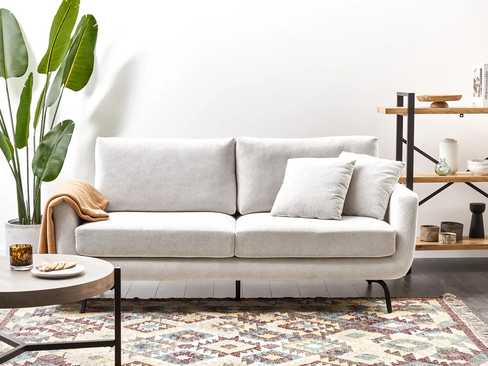 Sofa 3-Sitzer VESALA Stoff Cremeweiß