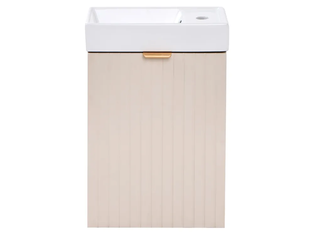 Wandmontierter Waschbeckenunterschrank mit Waschbecken JUNDAIRA 40 cm Beige_1101139