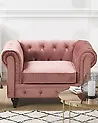 Sessel CHESTERFIELD Samtstoff Rosa