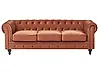 Sofa 3-Sitzer CHESTERFIELD Samtstoff Goldbraun