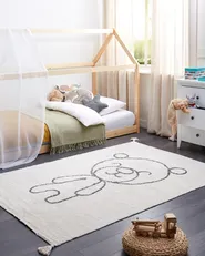 Kinderteppich ZORAKAN Hellbeige 140 x 200 cm Baumwolle_906956