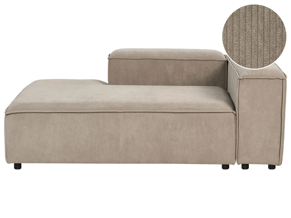 Rechtsseitige Chaiselongue ARDAL Cord Hellbraun