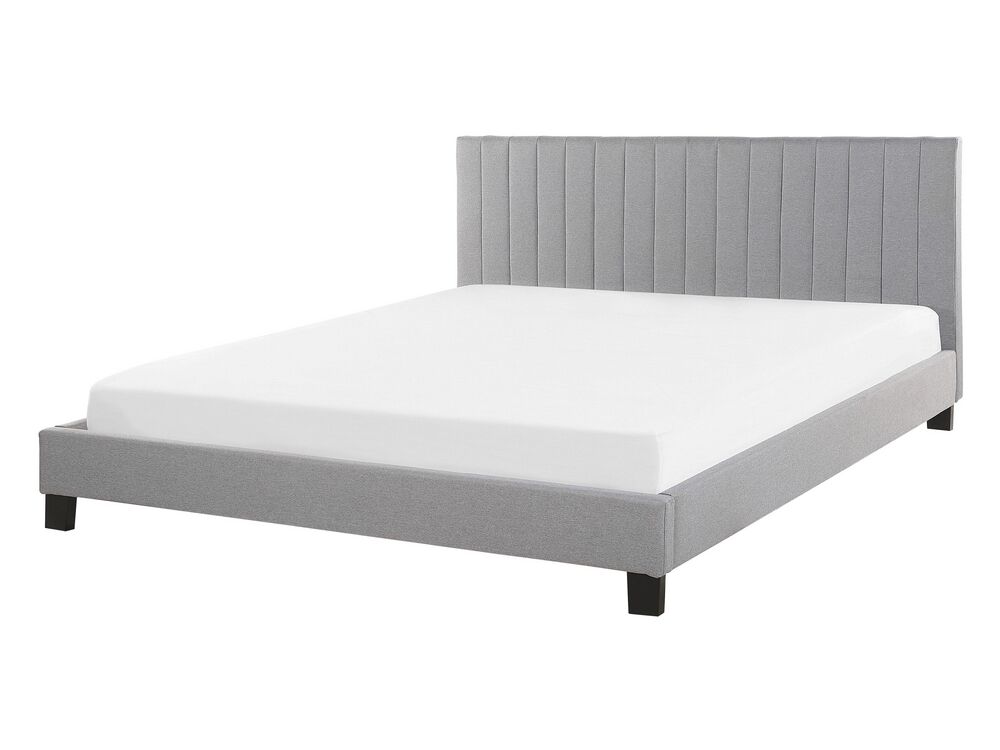 Krevet Tkanina POITIERS 140 x 200 cm svijetlosivi