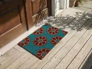 Fußmatte KULIK Blau 45 x 75 cm Blume Kokosfasern_1176847