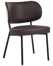 Set of 2 Dining Chairs WONDER Faux Leather Dark Brown_1058448