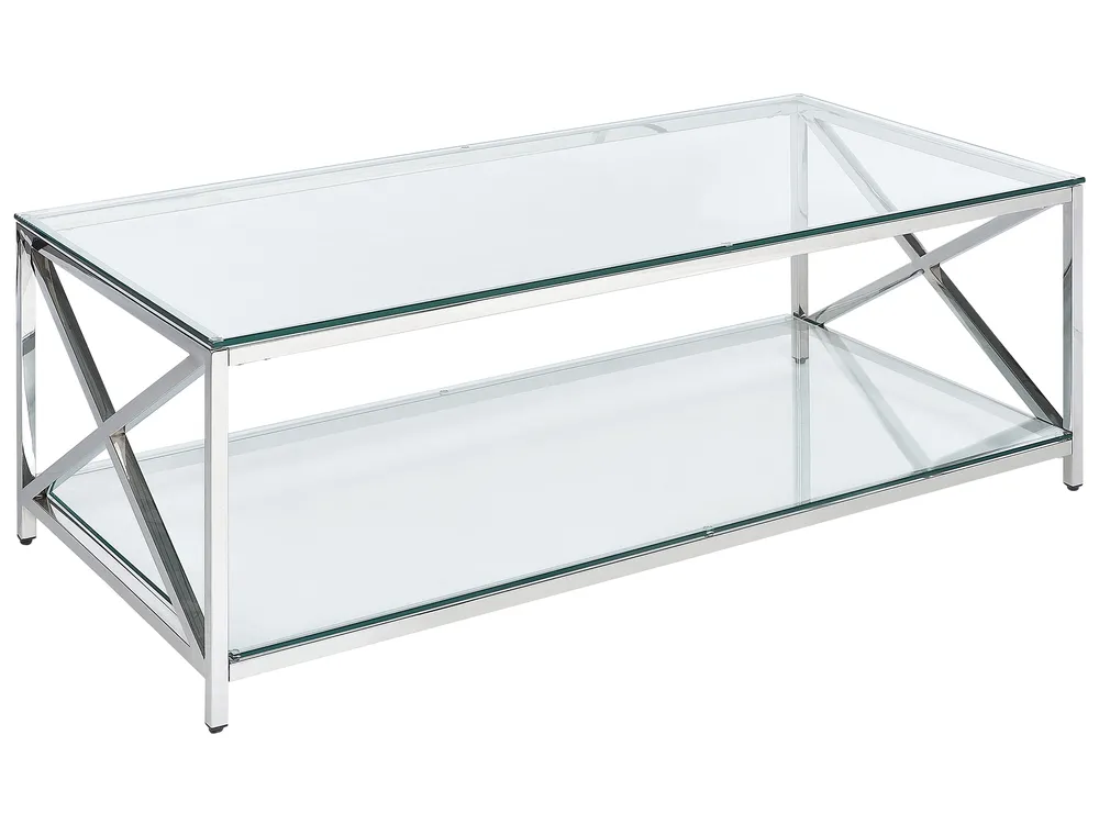 Couchtisch AUDET Sicherheitsglas Silber