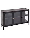 Sideboard mit Glastüren NEWPORT 115 cm Metall Schwarz