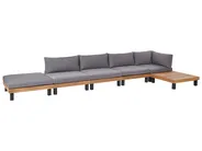 Garten Ecksofa mit Tisch 5-Sitzer FRAZZANO modular zertifiziertes Akazienholz Grau_932978