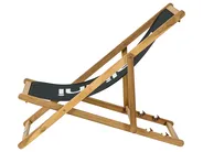 Folding Deck Chair ANZIO Acacia Wood Black_957701