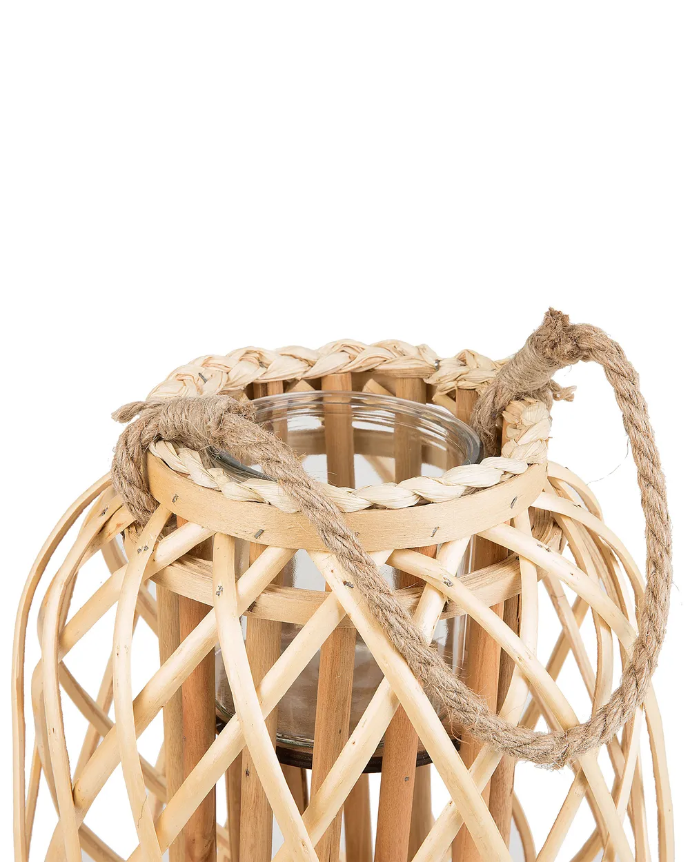 Laterne MAURITIUS 30 cm Weidenholz Naturfarben_734181