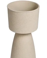 Set of 2 Plant Pots MYOSOTIS 28 cm Beige_1123728