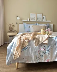 Duvet Cover Set EVERGREEN 220 x 240 cm Sateen Cotton Light Blue_871012