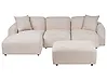 Modul Ecksofa HEDE mit Ottomane Stoff Hellbeige rechtsseitig