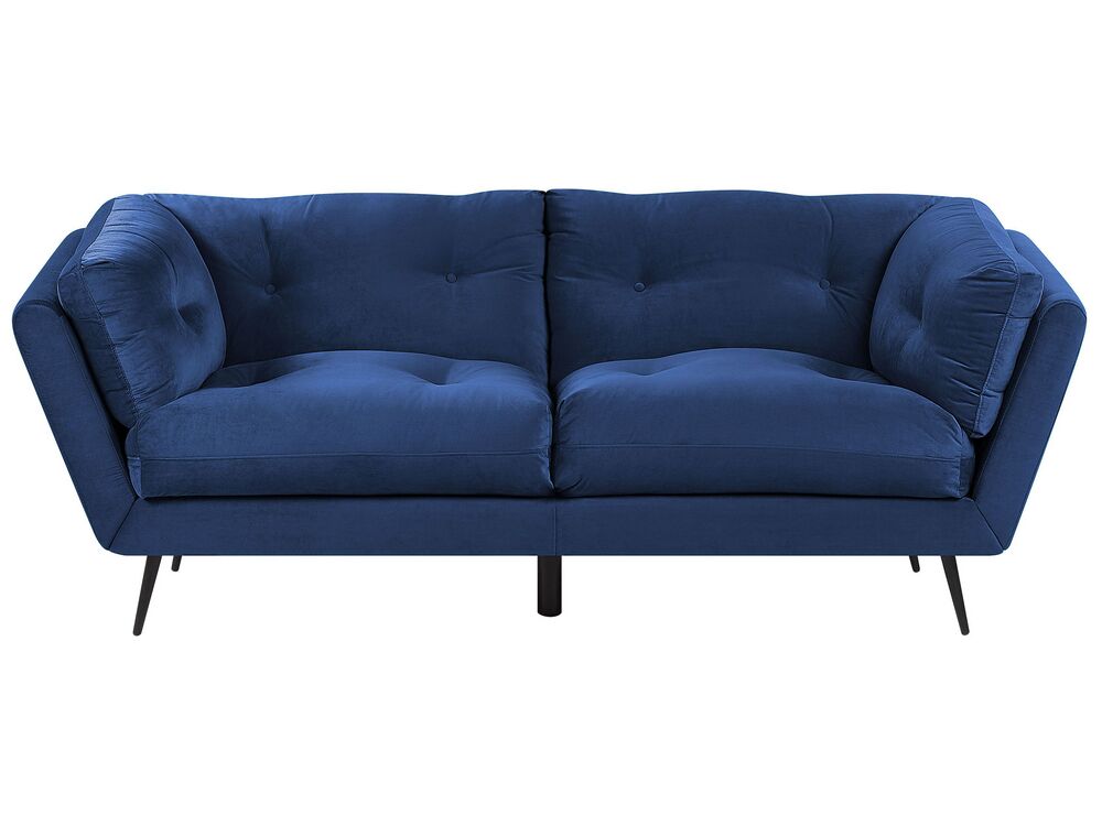 Sofa 3 Seater LENVIK Velvet Navy Blue