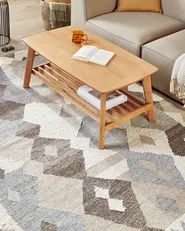 Teppich ARALEZ Beige 160 x 230 cm Kelim Wolle_859737