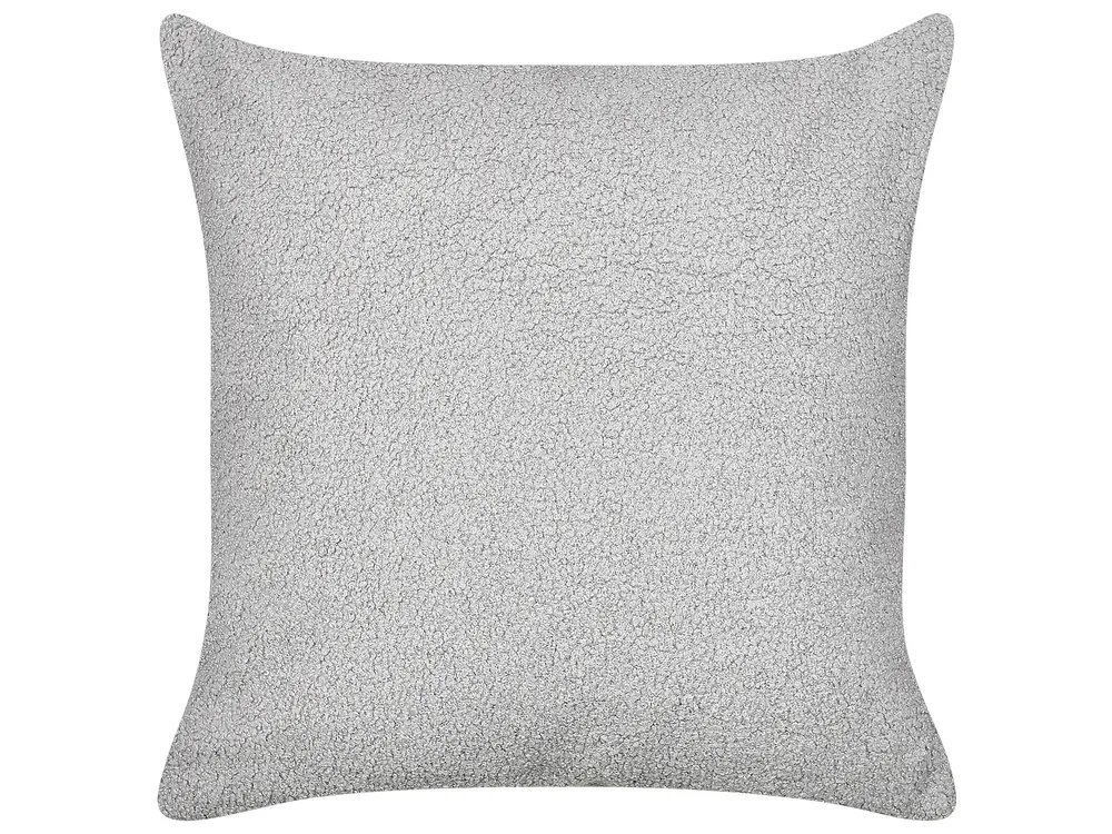 Dekokissen 2er Set LEUZEA 45 x 45 cm Bouclé Grau Ohne Muster_903384