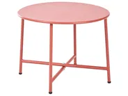 Garten Ecksofa 3-Sitzer ONZO mit Tischen Metall Rot linksseitig_1084430