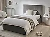 Bett mit Stauraum VION Samtstoff Grau 120 x 200 cm