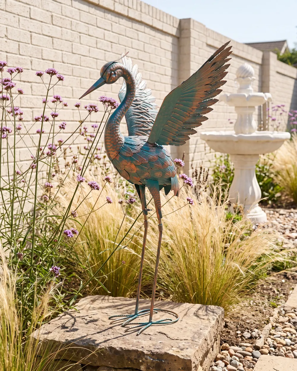 Garden Statue DINAGAT Heron Blue
