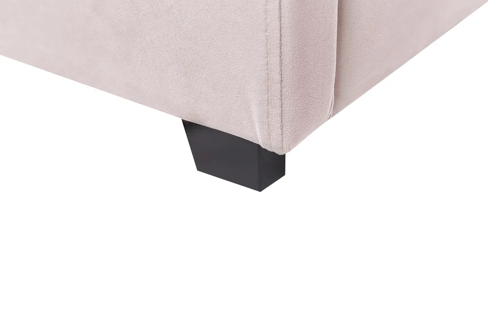 Bett mit Stauraum VINCENNES Samtstoff Pastellrosa 140 x 200 cm_837329