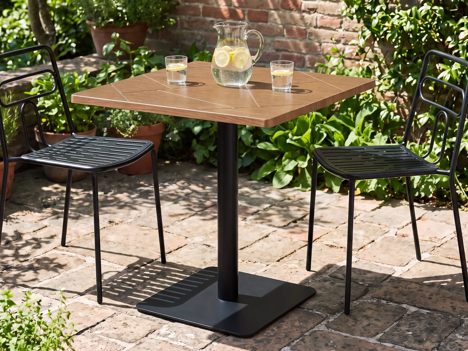 Outdoor Bistrotisch STINTINO  60 cm 60 cm Metall Schwarz_1179435